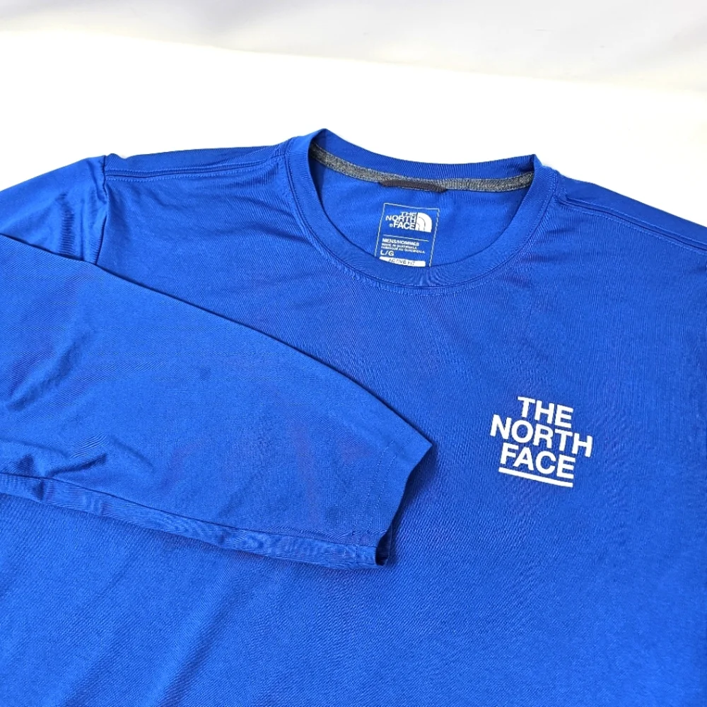 The North Face Take To Nature Blue Reaxion Tee Long Sleeve Shirt Men Large Blue.